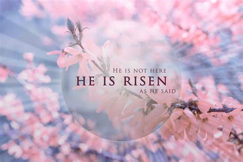 Christian Easter background, religious card. Jesus Christ resurrection concept. He is risen text ...