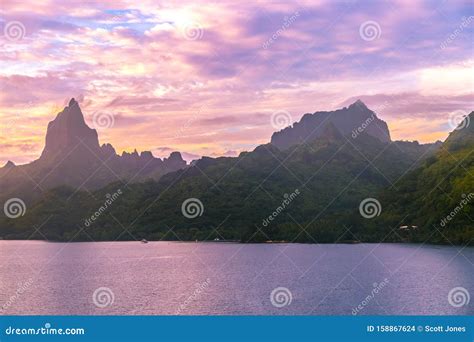 Bora Bora Sunset stock photo. Image of scenic, sunset - 158867624