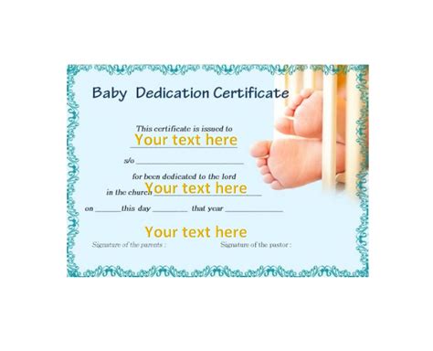 Baby Dedication Certificate Borders