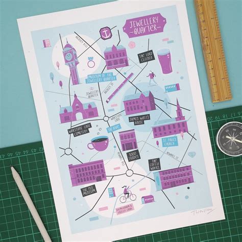 Jewellery Quarter Map, Jewellery Quarter Illustrated Map, Birmingham ...