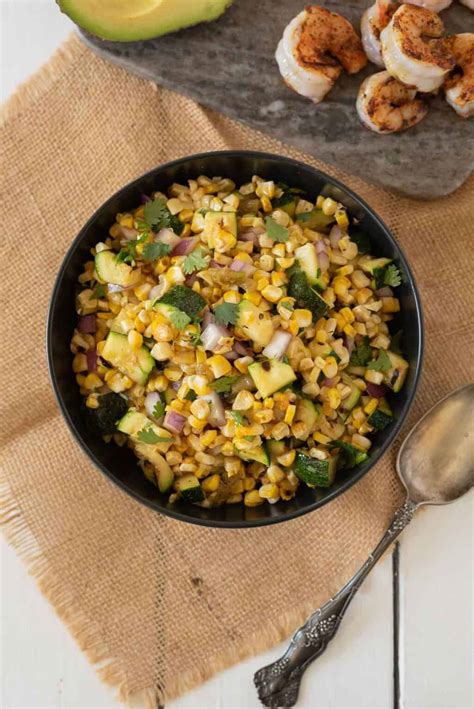 Mexican Grilled Corn and Squash Salad - Culinary Ginger