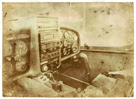 Airplane Cockpit Vintage Photo | High-Quality Technology Stock Photos ~ Creative Market