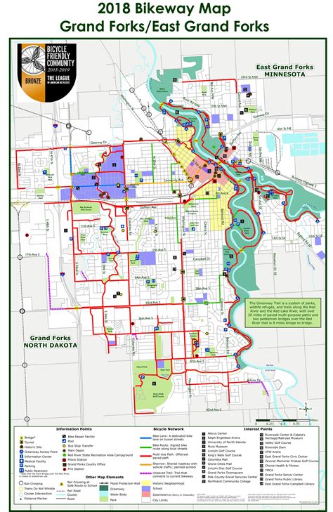 Grand Forks Bike Map - Ontheworldmap.com