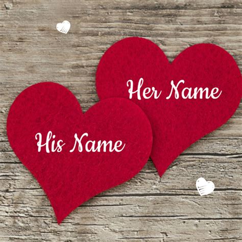 Romantic Couple Red Heart Greeting Card With Lover Name