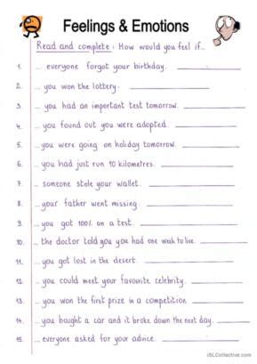 882 Feelings, emotions English ESL worksheets pdf & doc