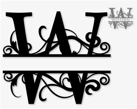 Clip Art Transparent Stock Clipart Monogram Letters - Split Letter ...