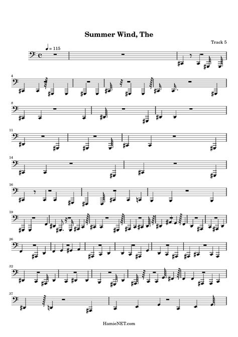 The Summer Wind Sheet Music - The Summer Wind Score • HamieNET.com