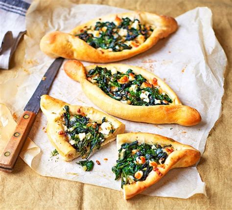 Spinach & cheese pide recipe | BBC Good Food