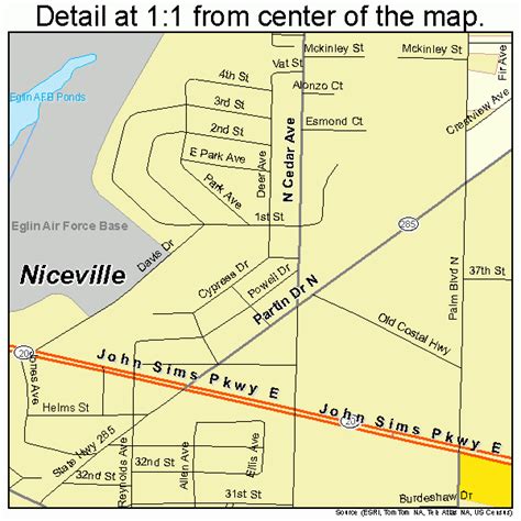 Niceville Florida Street Map 1248750 | Maps Of Florida