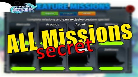 ALL Secret Missions! How to Get || Creatures of Sonaria - YouTube