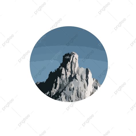 Nature Scenery Mountain Vector Hd PNG Images, Cartoon Hand Painted Natural Scenery Mountain Peak ...