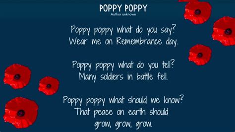 Remembrance Day poem | Poppy Poppy | short poem 🥀 #remembrancedaypoems ...