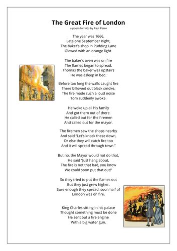 The Great Fire of London Poem - KS1 Whole Class Reading Session! | Teaching Resources