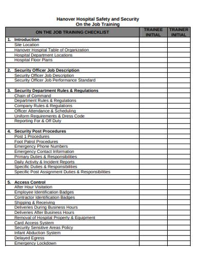 23+ Templates ,Training Checklist Examples -in PDF, Google Docs, Word ...