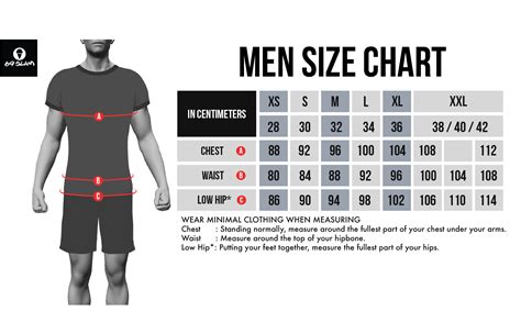 MEN-SIZE-CHART-GENERAL-APPAREL-2020 | 69SLAM Official Shop