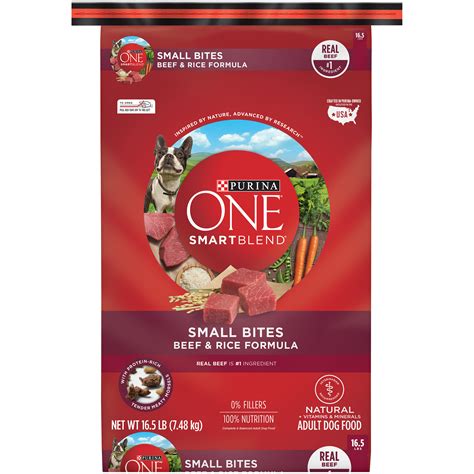 Purina ONE SmartBlend Small Bites Beef & Rice Formula Adult Premium Dry ...