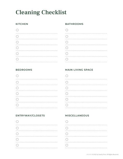 Chore Chart for Adults - iMOM