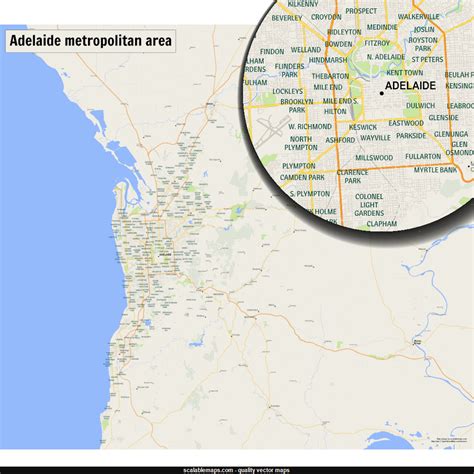 ScalableMaps: Vector map of Adelaide (gmap regional map theme) | Map vector, Adelaide map, Map