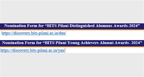 Nominations Invited for BITS Pilani 2024 Distinguished Alumnus and ...