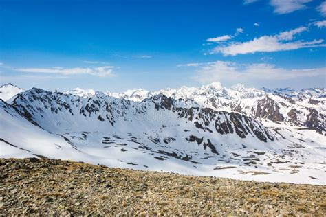 Snow-capped Peaks. Caucasus Mountains. View from the Muhu Pass Stock ...