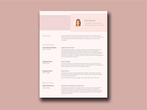 Pink Resume - Free Resume Template with Feminine Style