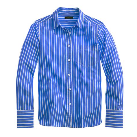 J.Crew Petite Vertical-striped Shirt in Blue - Lyst