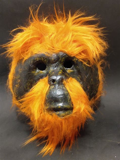 Oversized Handmade Paper Mache Ape Mask Orangutan Ape | Etsy