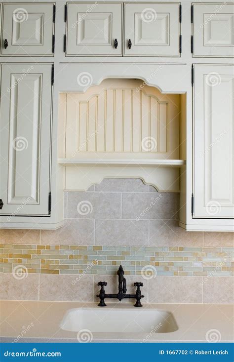 Custom Kitchen with Tile Work Stock Photo - Image of detail, hand: 1667702