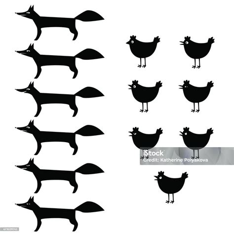 Set Of Fox And Hen Stock Illustration - Download Image Now - Animal, Art, Business - iStock