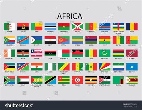 Africa Continent Flag Pack Stock Vector (Royalty Free) 215005876 ...