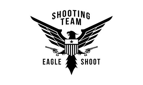 eagle with weapon guns military logo design vector illustration badge ...