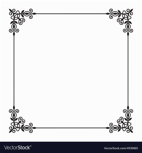 Black twirl frame on white background Royalty Free Vector