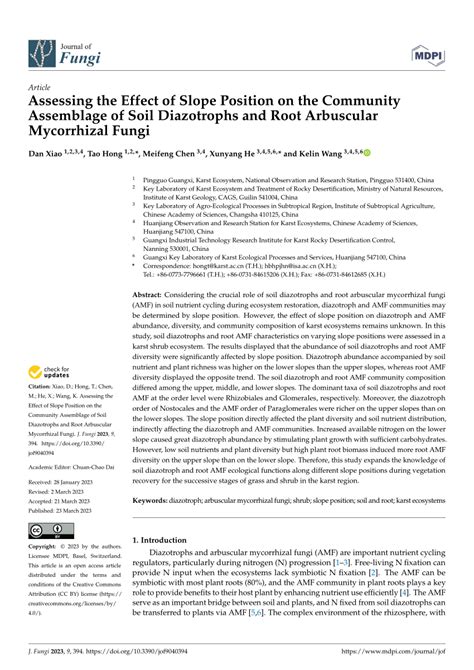 (PDF) Assessing the Effect of Slope Position on the Community ...