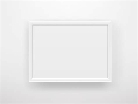 Empty white frame on a white wall. Horizontal composition 2190039 Vector Art at Vecteezy