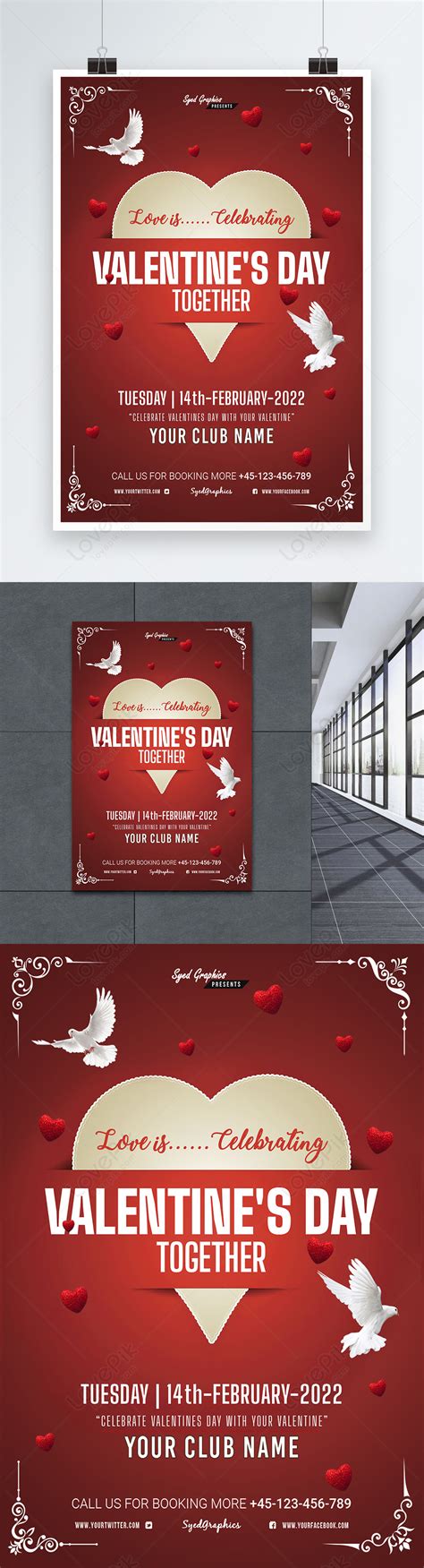 Celebrate valentines day together poster psd template 2022 template image_picture free download ...