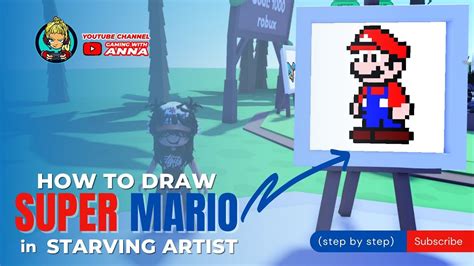 How to Draw Super Mario in Starving Artists Roblox - Pixel Art - YouTube