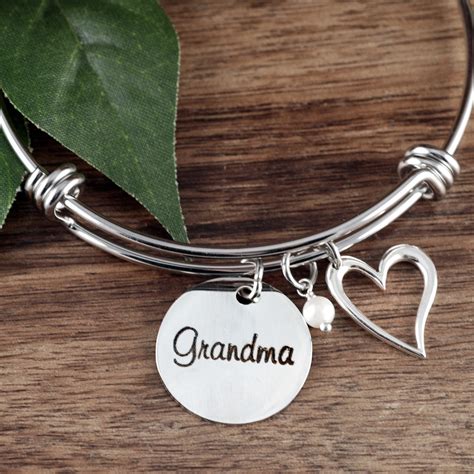 Grandmother Bracelet Gift for Grandma Personalized Grandma | Etsy