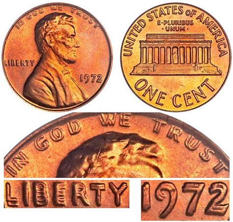 1972 Lincoln Memorial Cent/Penny Doubled Die Obverse: Value and Prices