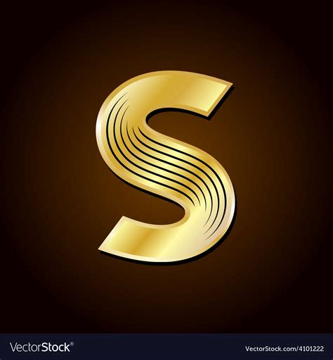 Letter s golden style logo template Royalty Free Vector