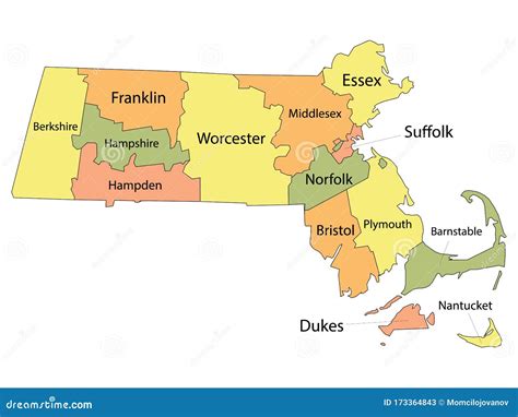 Massachusetts Map With Counties