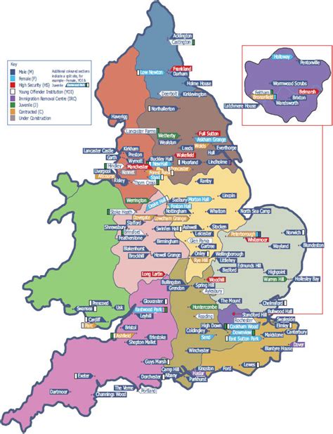 Map of Prisons