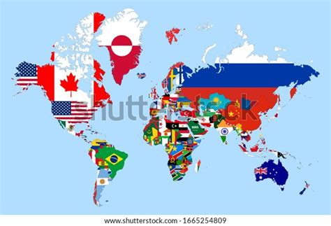 Detailed World Map Drawing Flags Within: Vector có sẵn (miễn phí bản quyền) 1665254809 ...