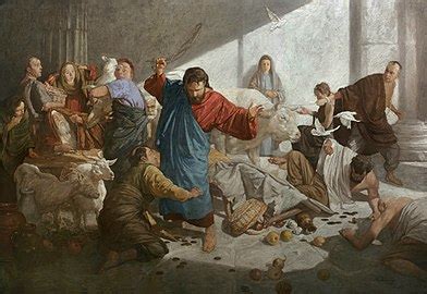 Jesus Cleanses The Temple Painting at PaintingValley.com | Explore ...