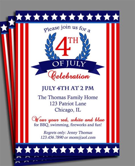 Fourth of July Printable Party Invitations Page Three | Fourth Of July Wikii