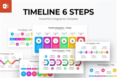 6 Steps Timeline Infographics PowerPoint Template | Nulivo Market