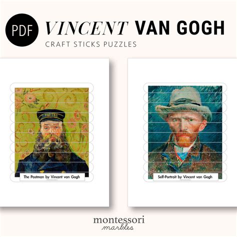 VINCENT VAN GOGH 10 Craft Stick Puzzles of Famous Paintings | Etsy