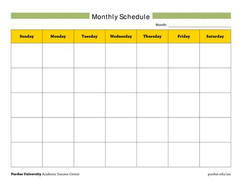 Printable Monthly Schedule Template Plan How Your Month Goes And Get A Kick Of Energy To Get ...