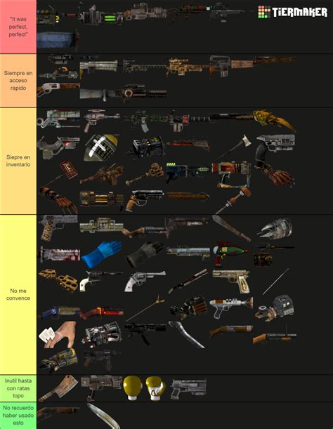 Fallout New Vegas Unique Weapons (All DLC) Tier List (Community Rankings) - TierMaker