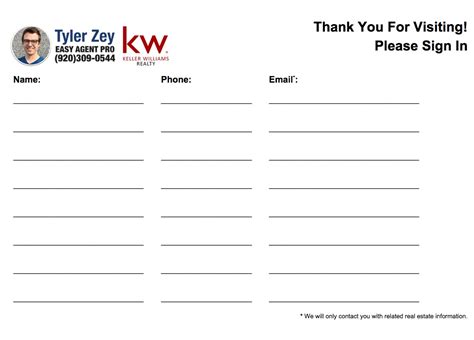 keller williams open house sign in sheet template - albanord.com