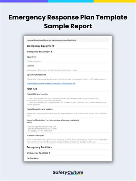 Free Emergency Response Plan Template | PDF | SafetyCulture